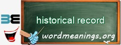WordMeaning blackboard for historical record